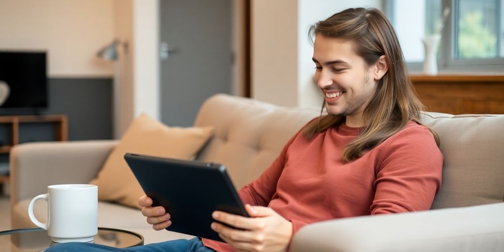 Person nutzt ChatGPT auf Tablet für Unterhaltung mit ChatGPT im Alltag.